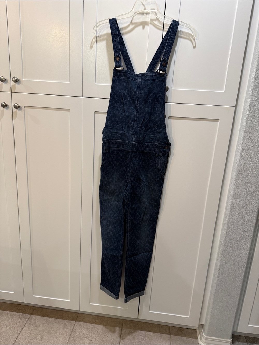 Hollister Dark Blue Denim Overalls with Adjustable Straps